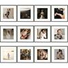 Golden State Art, 12x12 Aluminum Frame for 8x8 Photo Display - Metal Wall Mounting Square Photo Frame Collection with Iv