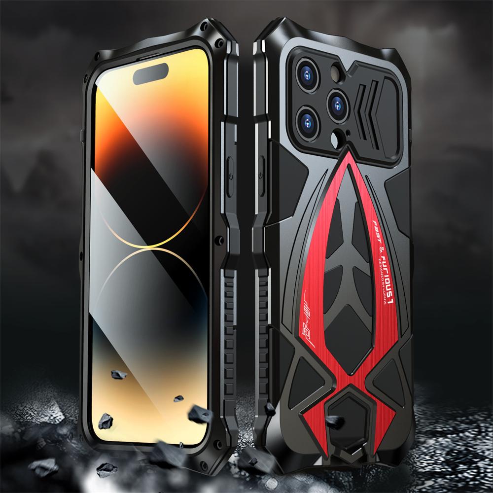 Metall-Panzerhülle für IPhone 17 Pro Max IPhone 16 Pro Max 13 14 15 Pro Stoßfeste Heavy Duty Defender Hülle