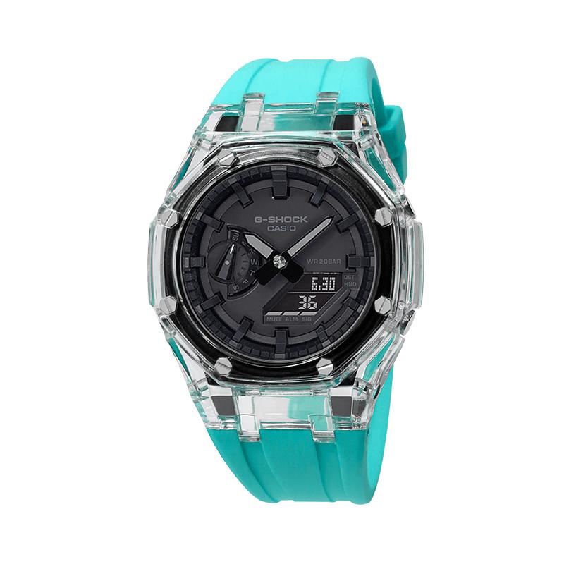 CASIO Unisex Liquid Crystal/Analog Dual Display Series Black Watch GA-2100-1A1(Watch4--)