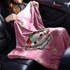 1pc cow strawberry blanket Lightweight Flannel Throw for Sofa Bed Travel Camping Livingroom Office Couch Chair