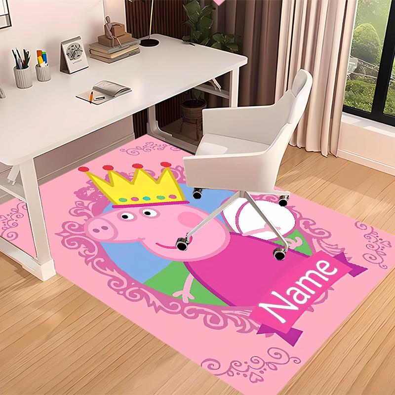 Custom personalization Peppa Pig Print Area Rug - Soft, Washable Non-Slip Indoor Mat,Living Room,Home&Office Decorative Rug