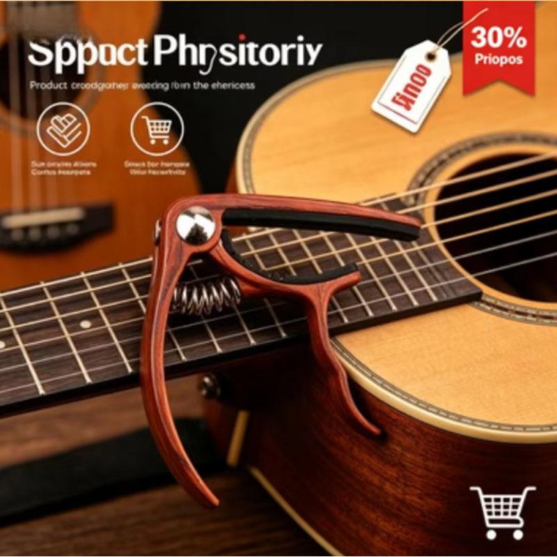 Wood-Grain Capo Capo for Folk, Classical, and Acoustic-Electric Guitars Universal Capo for Ukulele Small Hand Grip