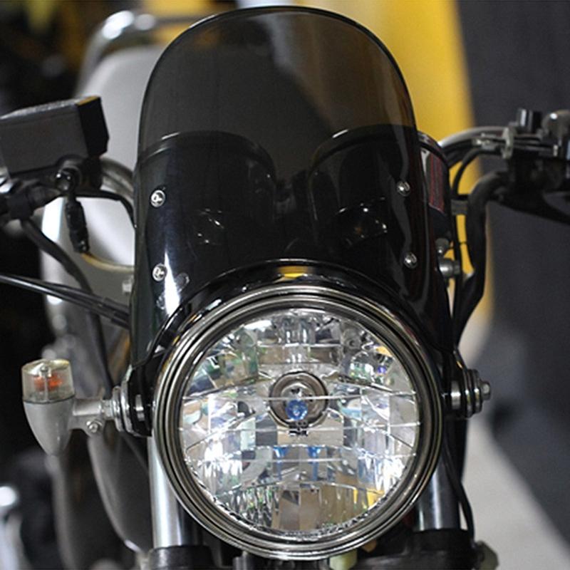 Motorcycle Wind Deflector Universal Motorcycle Modified Windshield Windscreen Easy Intallation for 5-7 Inch Headlights