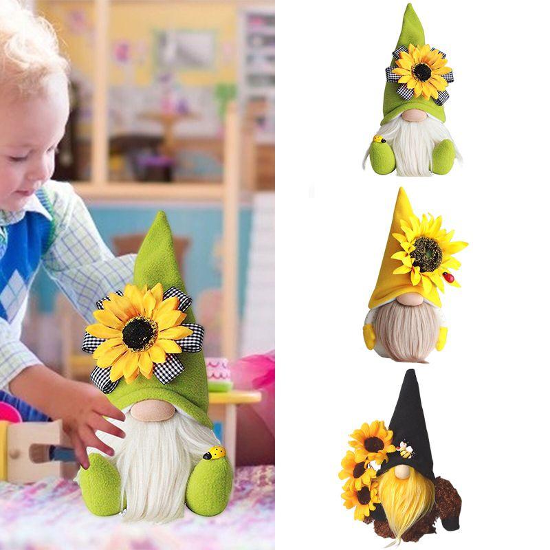 Adorable Gnome Sunflower Doll Plush Ornament For Desktop Decor And Gifts
