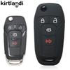 Kirtlandi Silicone Key Case Cover Holder for Ford Fusion Ka GM 2014 2015 2016 2018 2020 Flip Folding Car Key Cover Keychain Fob