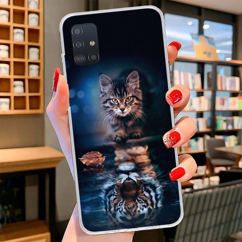 Cool Animal Big Cat Tiger Cover Phone Case For Samsung Galaxy A12 A22 A32 A52 A72 A02S Phone Case Note 20 Ultra 10 S10 Plus A51