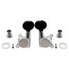 Musiclily 2 Left and 2 Right Ukulele Tuners, Chrome with Black Buttons