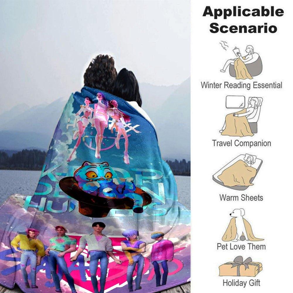 1 Stück Hunter X Kopo Gruppe - Thematische Flanelldecke - Geeignet für Bett, Heimdekoration, Abschlussgeschenke, Ostern, Schulanfang, WeihnachtenA36