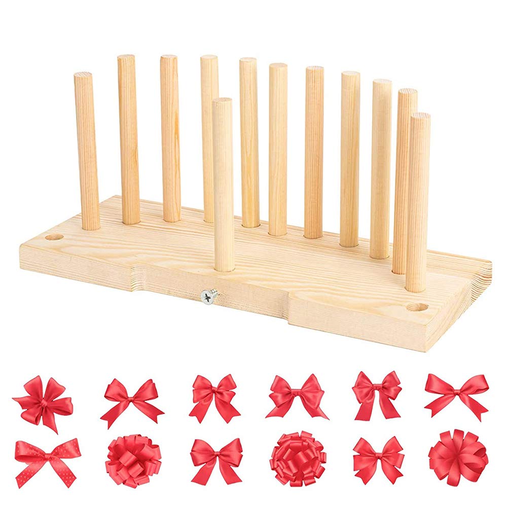 Newooh Bow Maker Wooden Wreath Bow Maker Tool, Durable Portable Bow Tie Machine for Kitchen and Home Making, Beige