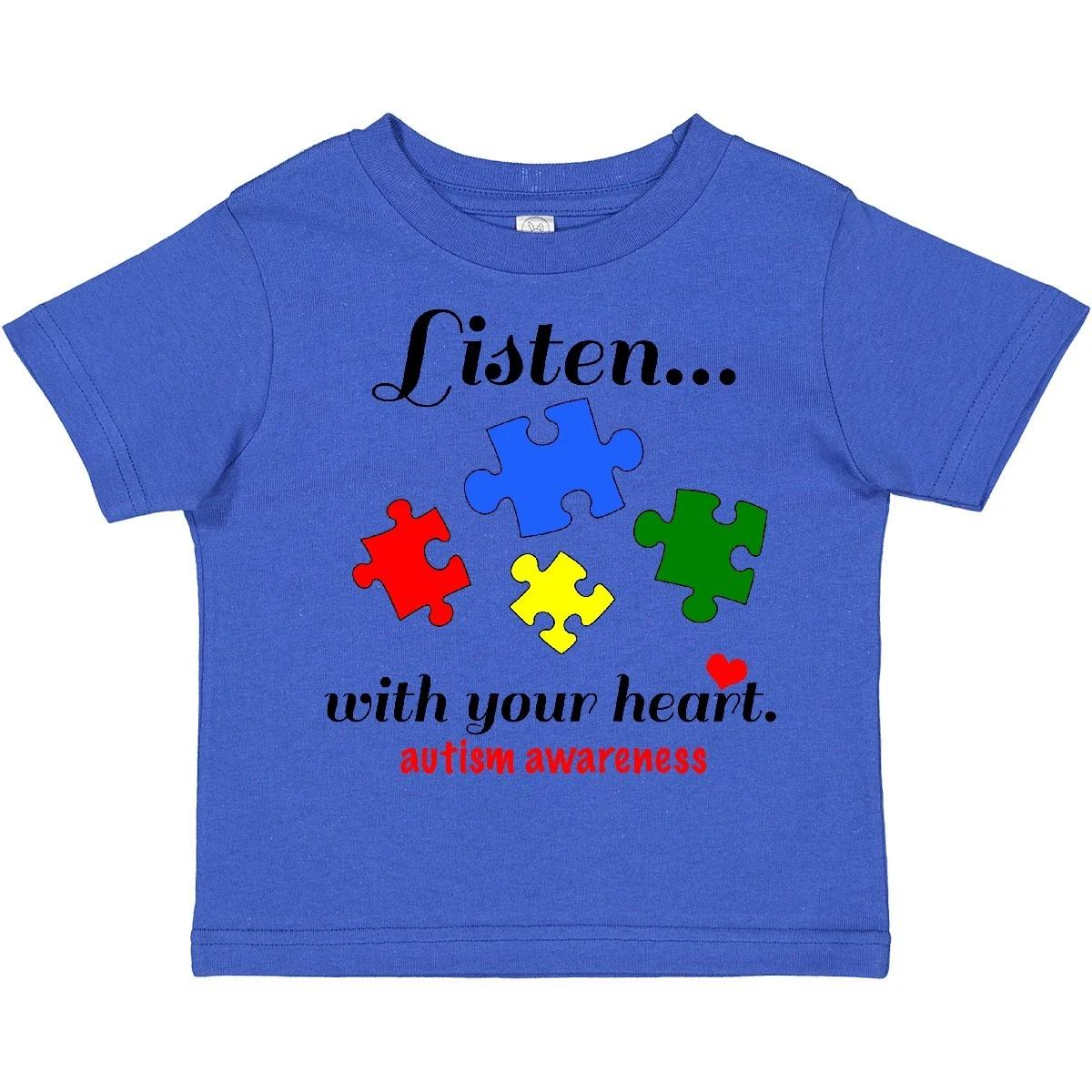 

Inktastic Autism Awareness Toddler kids boys T-Shirt Puzzle Pieces Gift Child Preschooler 100