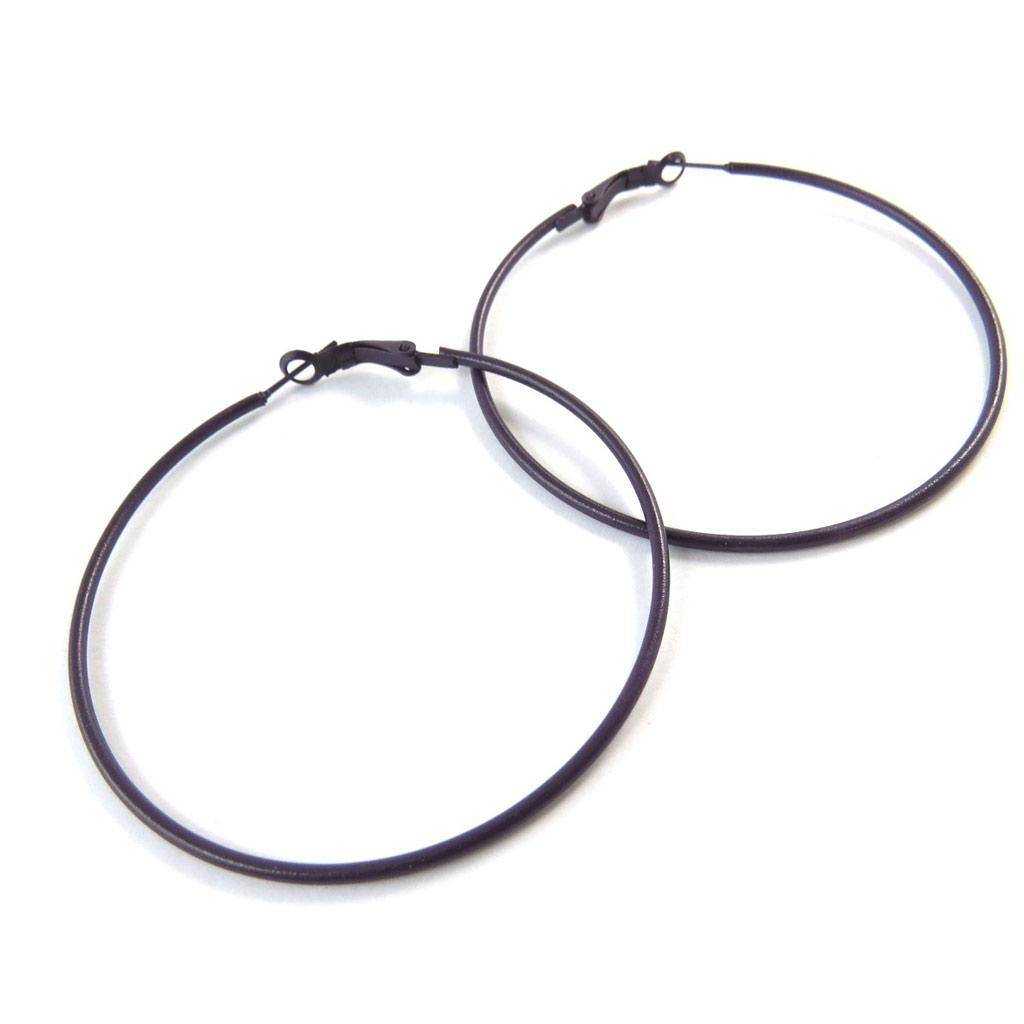 

Les Trésors De Lily [N9338] - Серьги-кольца Coloriage темно-фиолетового цвета - Ø 6 см, 2 мм