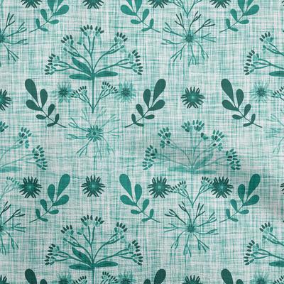 Cotton Flex Dark Teal Green Fabric Floral Sewing Fabric By The Yard Printed Diy Clothing Sewing Supplies 40 Inch