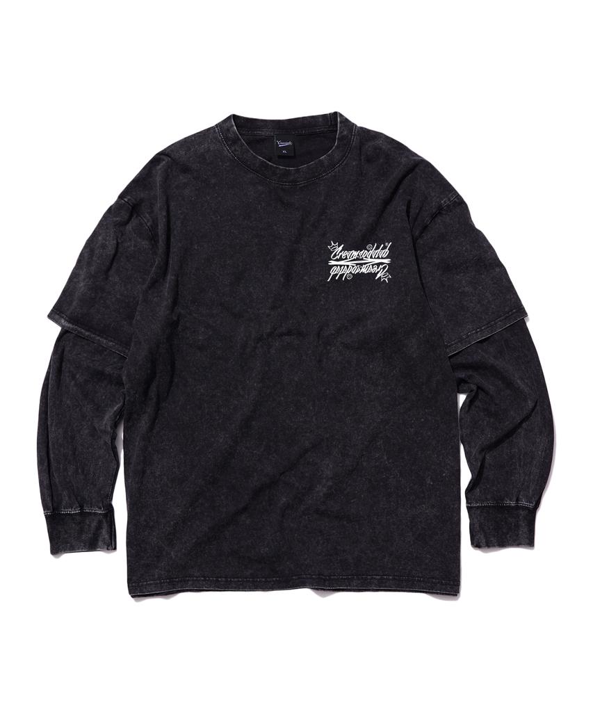 CREAM SODA LAB Crsdel Lettering Pigment Fake Double Layered Long Sleeve