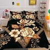 Set Biancheria da Letto Colorato Stampa Fiori 3D King Size Set Copripiumino Donna Set Letto in Poliestere Copri