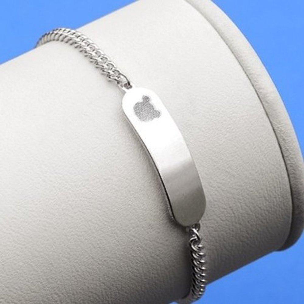 

[As Little] Children s Silver Bracelet Kids Silver 925 Bear Chain Stone Gift