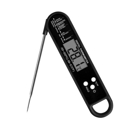 Digital Cooking Thermometer, Waterproof, Foldable, Kitchen & Grill Thermometer, -50C to 300C, Digital Instant Read (Black)