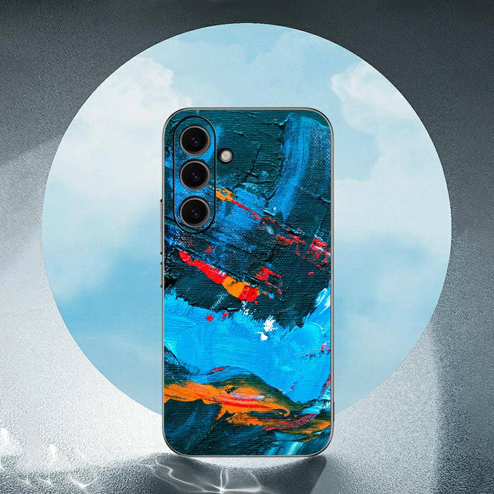 Fashion Colorful Pattern IMD Art For Samsung Galaxy S23 S24 S25 Ultra S22 Plus S21 Black Soft Case Waterproof Soft Case