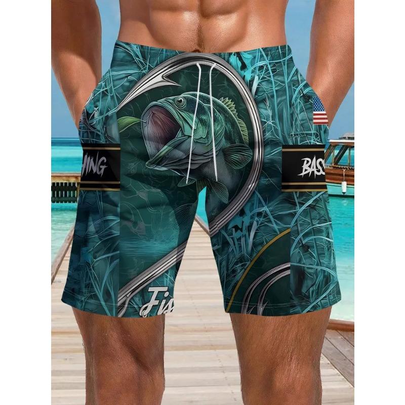 Summer Men's 3D Printed Beach Shorts Fashion Versatile Trend Breathable Casual Vacation Style