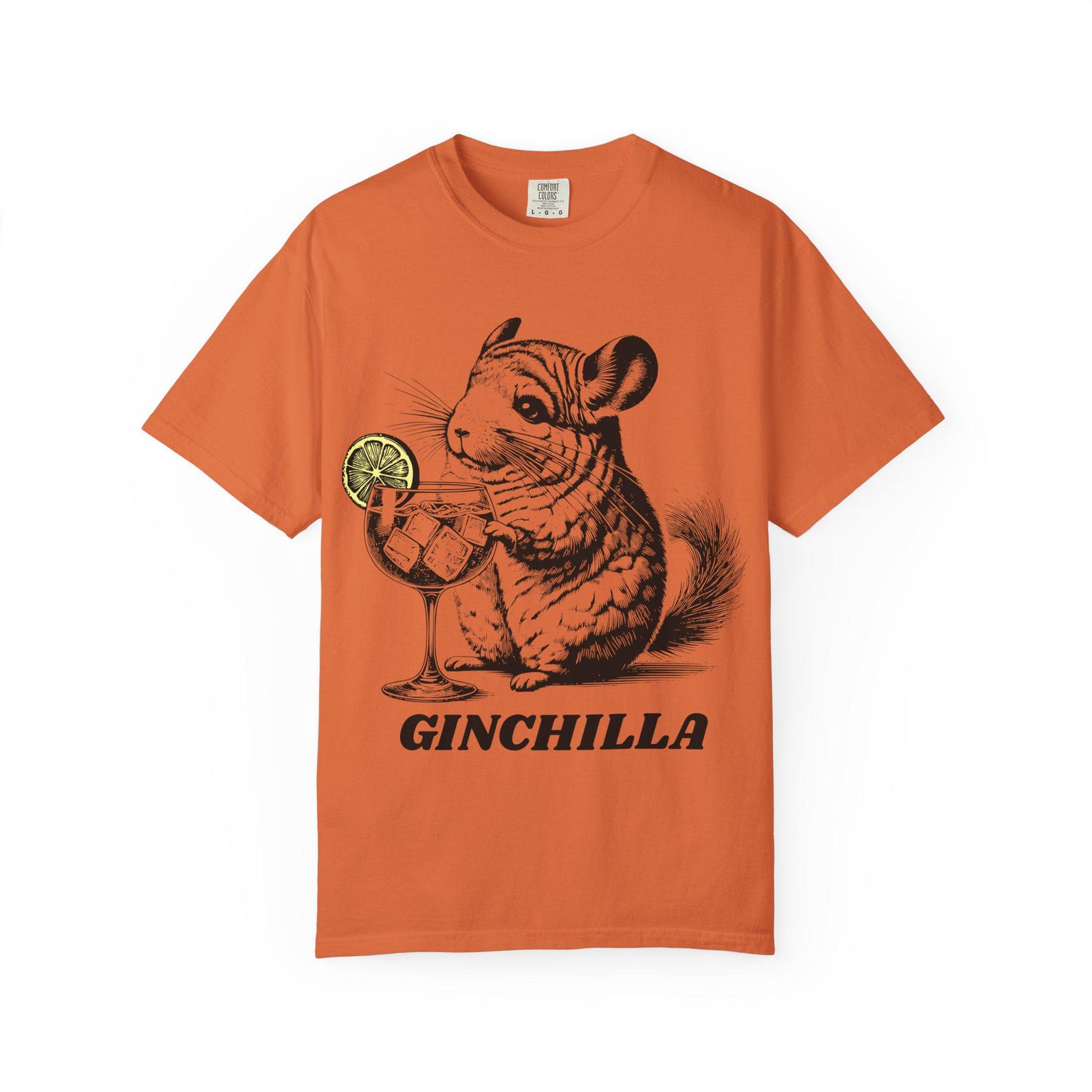 Ginchilla Vintage Chinchilla Gin & Tonic T-shirt | Retro Cocktail Design 2XL