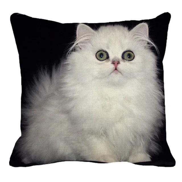 Persian Cat Linen Pattern Double-sided Printed Pillow Cover Short Plush Suitable Living Rooms Bedrooms Sofas Throw Cushion Cover