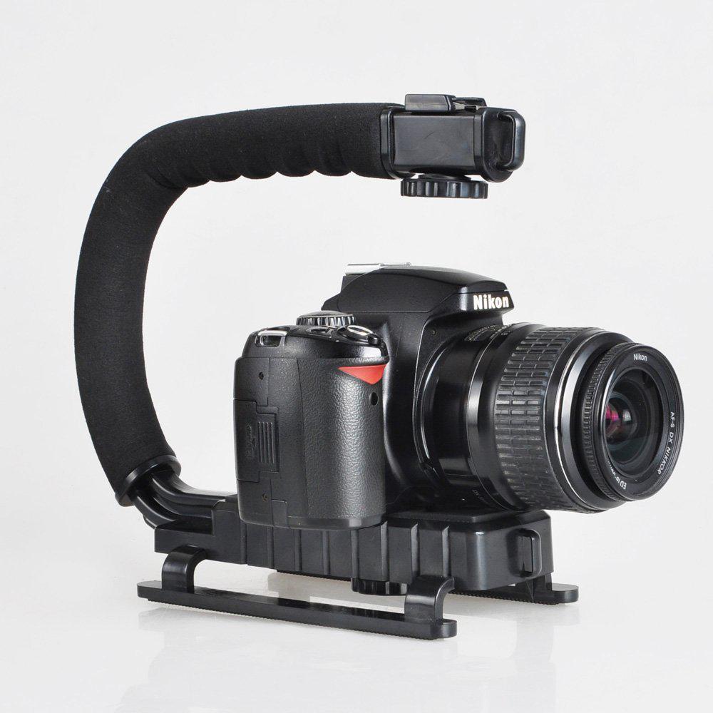 U-shaped DSLR Handheld Stabilizer with DV and C-shaped Bracket for Mobile and Flashlight