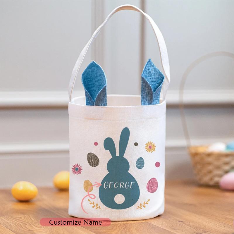 

Персонализированное имя Розовый Голубой Пасхальный Кролик Мешочек для угощений Счастливой Пасхи Украшение для вечеринки Корзина для охоты за яйцами Мешок для подарков для ребенка мальчика девочки message us the name