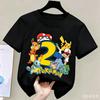 Kids Children T Shirts Birthday Number Printed T Shirt Boys Girls Summer Polyester Short Sleeves Tops Children Clothing
