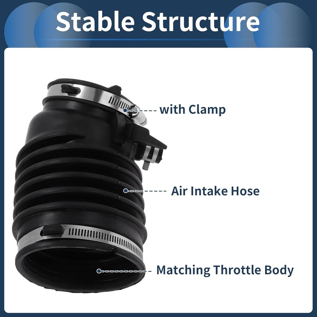 Engine Air Intake Hose for Honda for Acura RDX 3.5L 2013-2018 Air Intake Duct No.17228R8AA00 Rubber 1 Pc Clamp