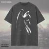T-shirt Angelo Oscuro e T-shirt per bambini Grafica Vintage | T-shirt con Opera d'Arte Gotica Angelo Caduto e T-shirt per bambini | Streetwear Unisex Celeste