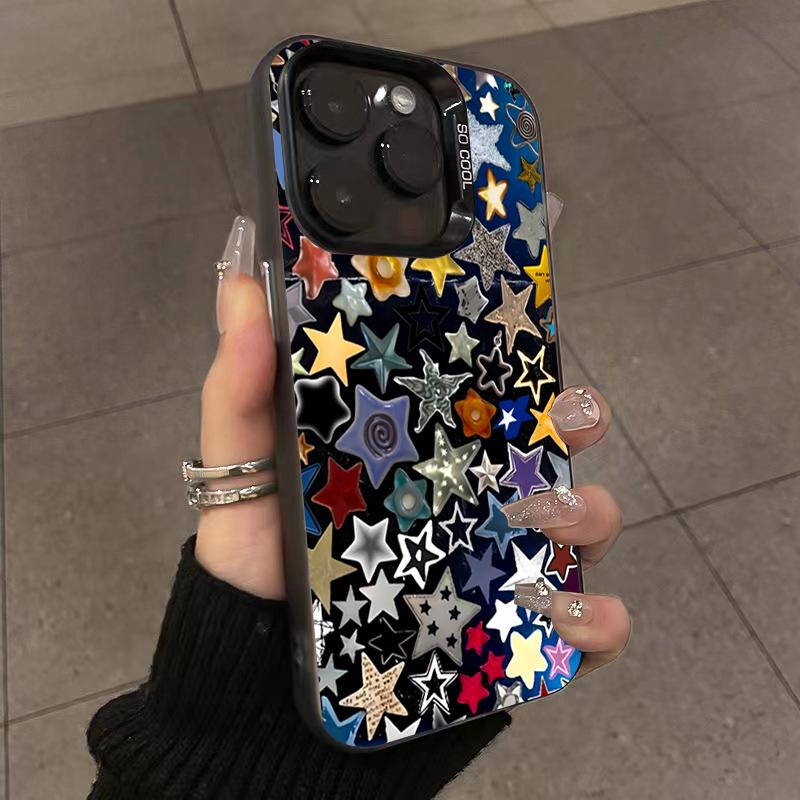 Dual-Color Glitter Star Phone Case For Samsung Galaxy S24 S23 S22 S21 Ultra Plus FE Note 20 UltraA15 A35 A55 A54 A53 5G Cover