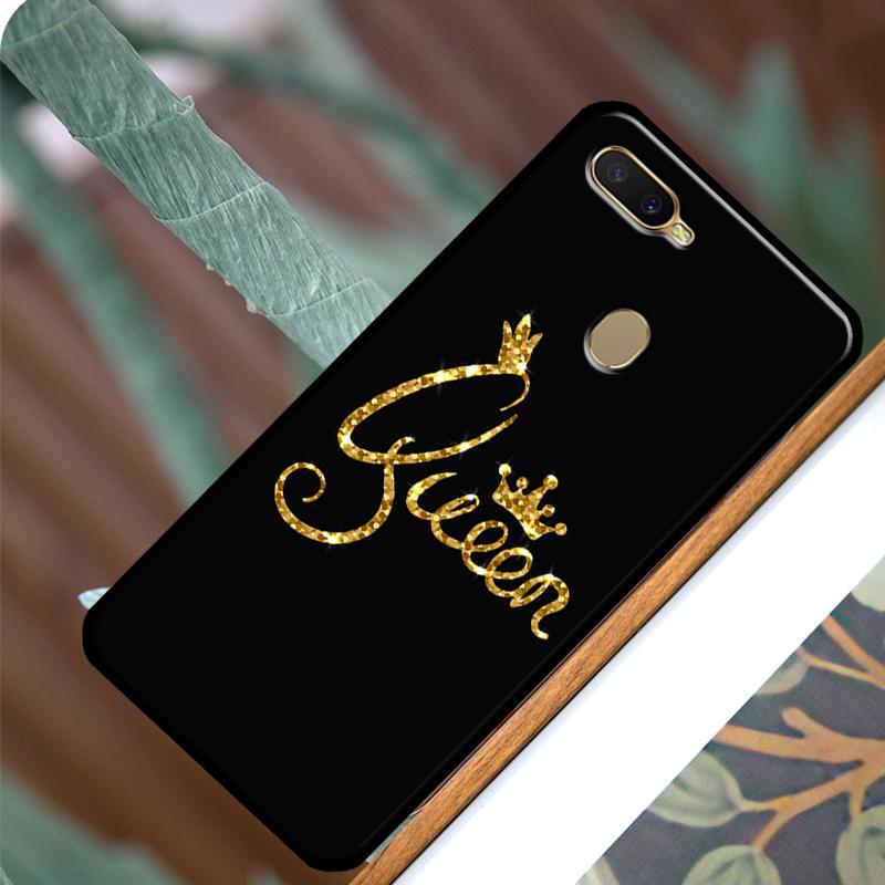 Cute King Queen Crown Case For OPPO A83 A91 A93 A1K A15 A3S A54 A74 A94 A5 A9 A31 A53 A52 A72 A53S Back Cover