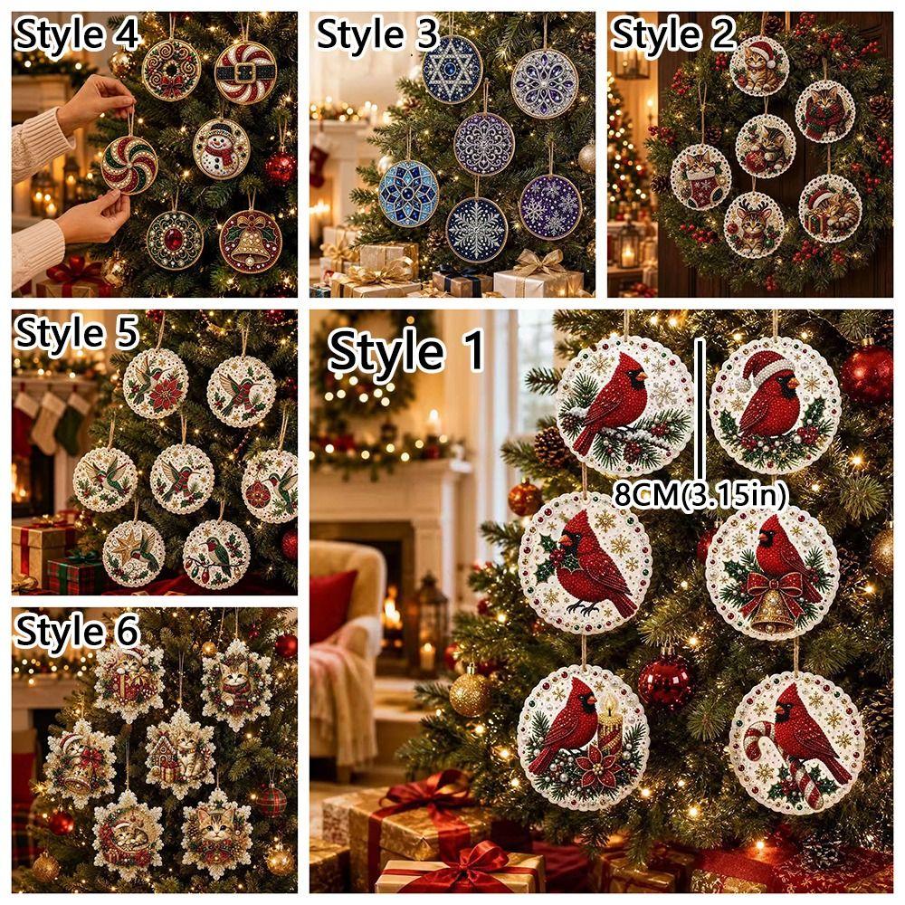 6Pcs Full Drill DIY Christmas Painting Kit Christmas Party Decor