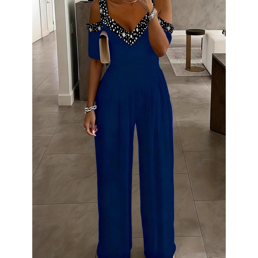 Women's Wish Wide Leg Jumpsuit Waist-closed Jumpsuit Printed Dress