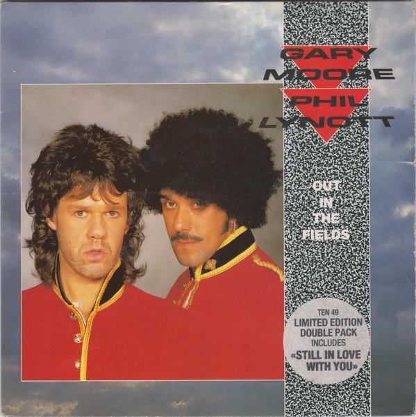 

7inch Record GARY MOORE & PHIL LYNOTT - Out In The Fields TEN49 10 Records 1985 UK Rock Used