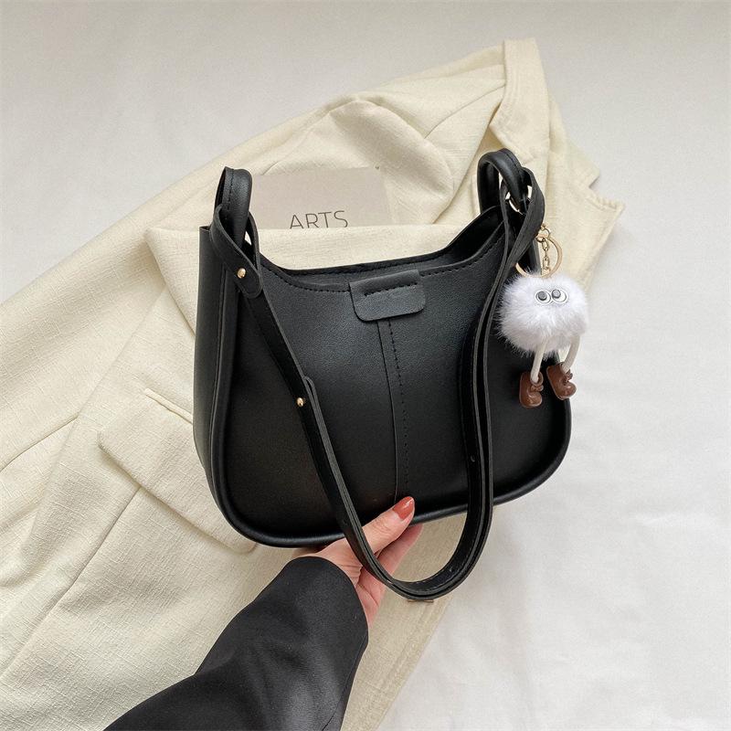 

Trendy Women s Winter 2023 Korean-Style Shoulder Bag - Large Capacity, Simple Casual Tote Without Pendant чёрный