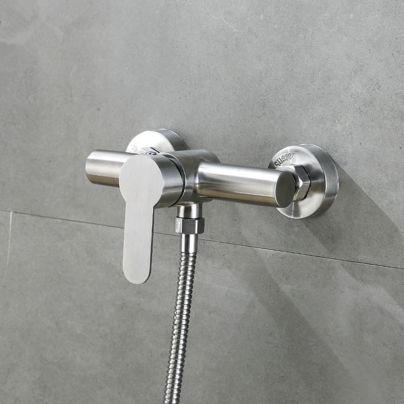 Bathroom Shower Hot and Cold Mixing Valve Water Tap Stainless Steel Shower Faucet Ceramic Valve Core Bathtub Faucet