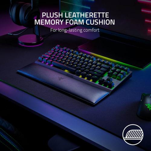 Razer Ergonomic Wrist Rest for Tenkeyless Keyboard Plush Leatherette Memory Foam Cushion Non-slip Rubber Feet