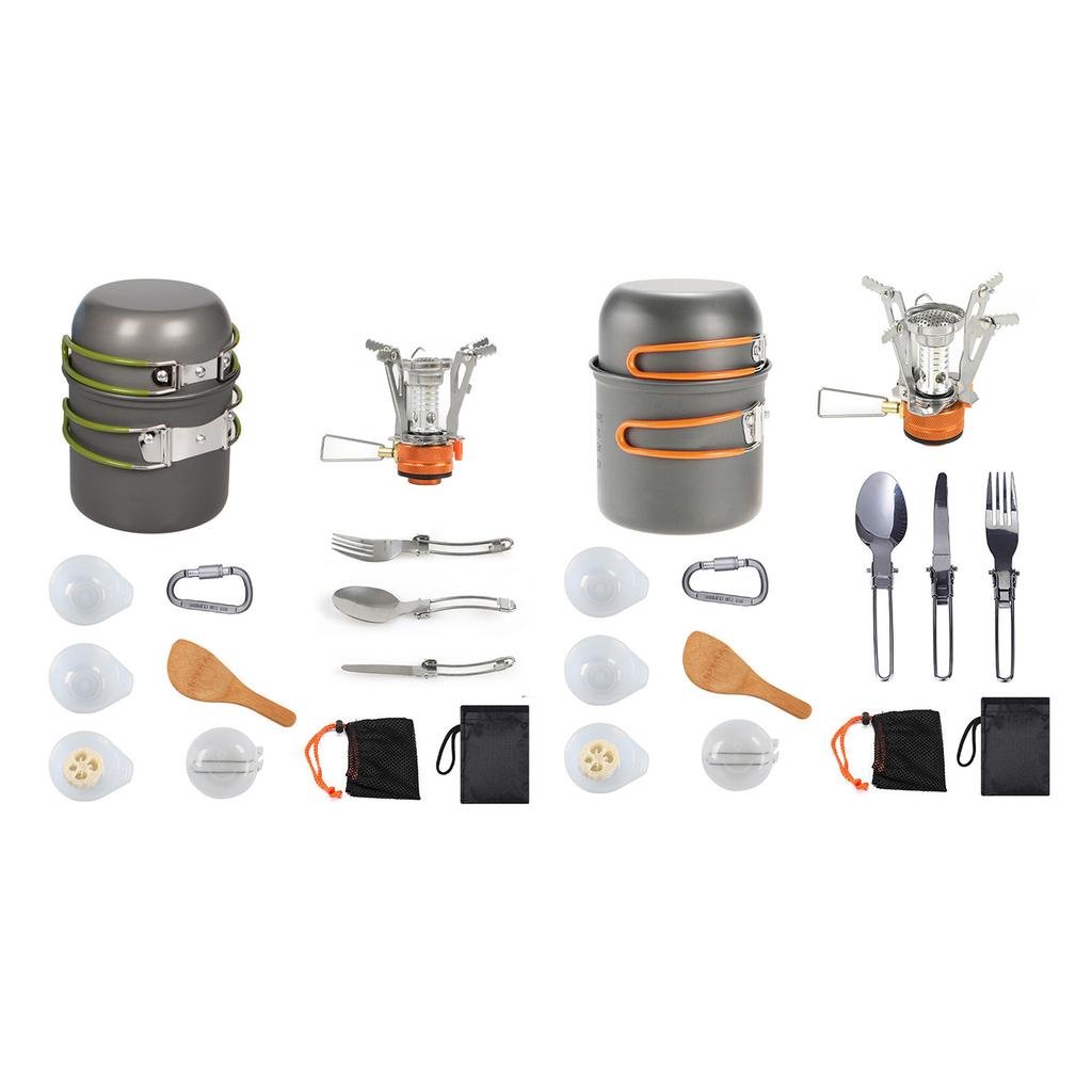 Outdoor Gas Burners Stove Tourist Pots Set Outdoor Cooking Utensils Camping Cookware Kits Folding Utensils Stove Set