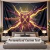 Benutzerdefinierter Name Text Wandteppich West Ham United Fußball Personalisiert Polyester Wandteppich Für Schlafzimmer Und Zimmer