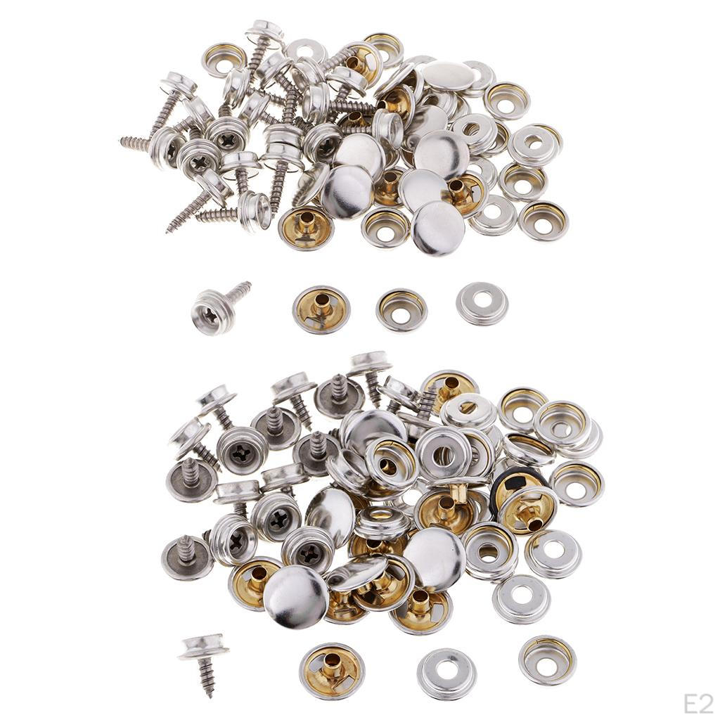 20 Buttons Buckle Clasp Rivet with Screws for DIY
