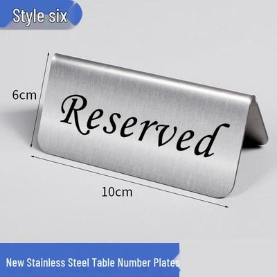 Sinal de Mesa Reservada Dupla Face em Aço Inoxidável Longchan