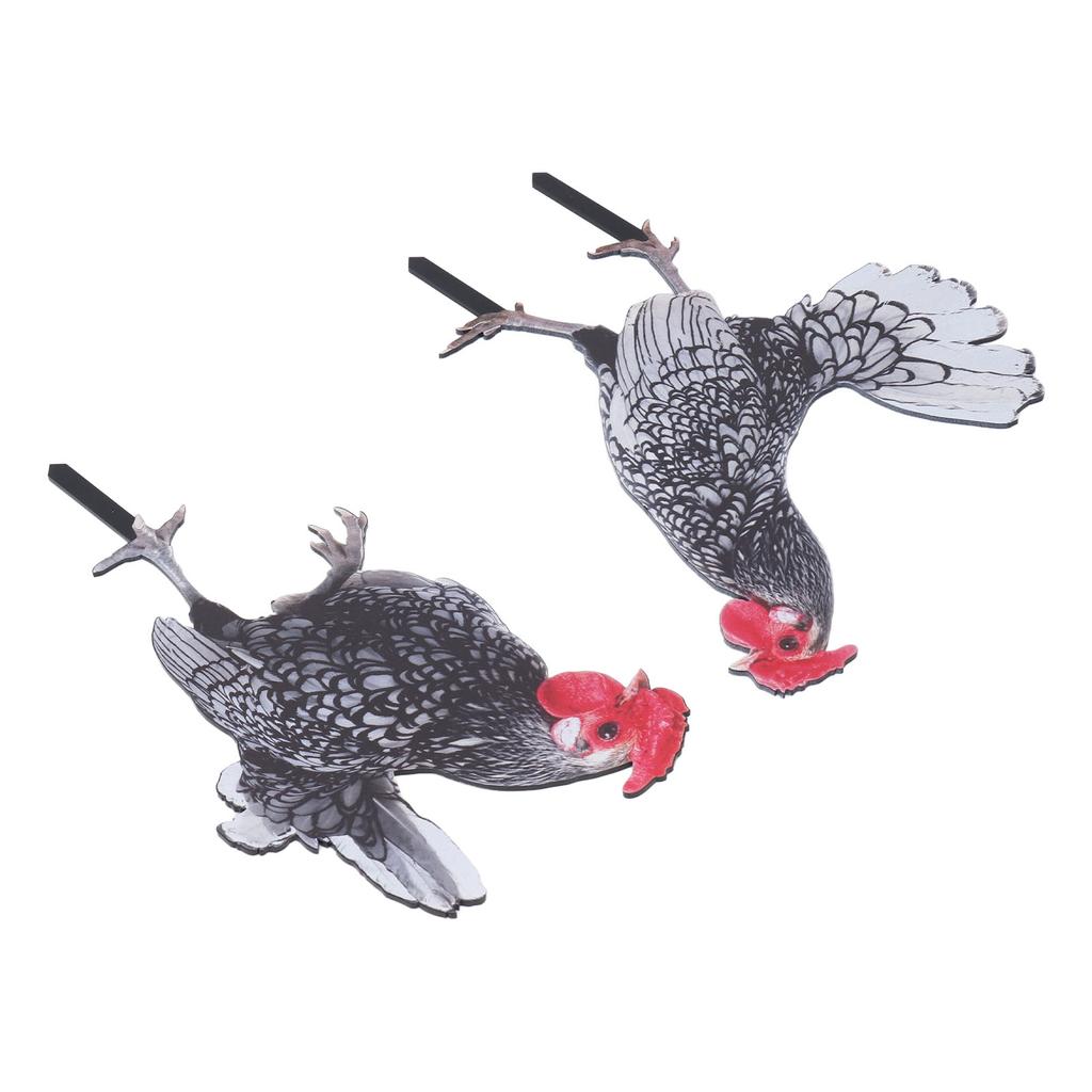2ks Kuřecí výzdoba na dvorku Barevné poutavé realistické akrylové dekorativní zahradní slepice vytyčují ven