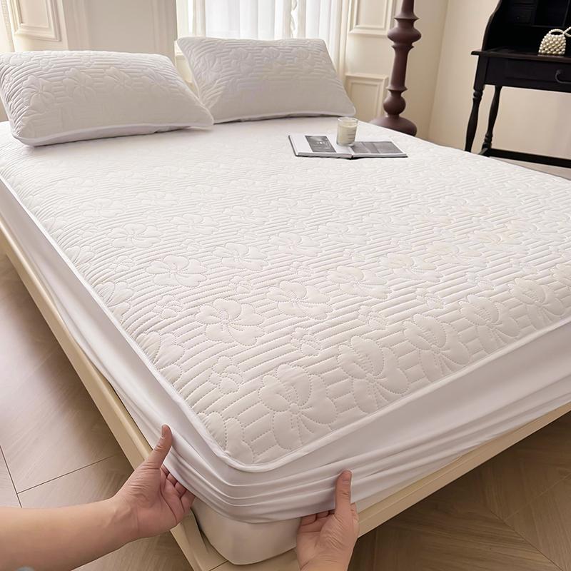 Bonenjoy 1pc Mattress Cover Waterproof Bedspread Quilted Fitted Sheet Solid Color Bed Cover Protetor De Colchão (No Pillowcase)