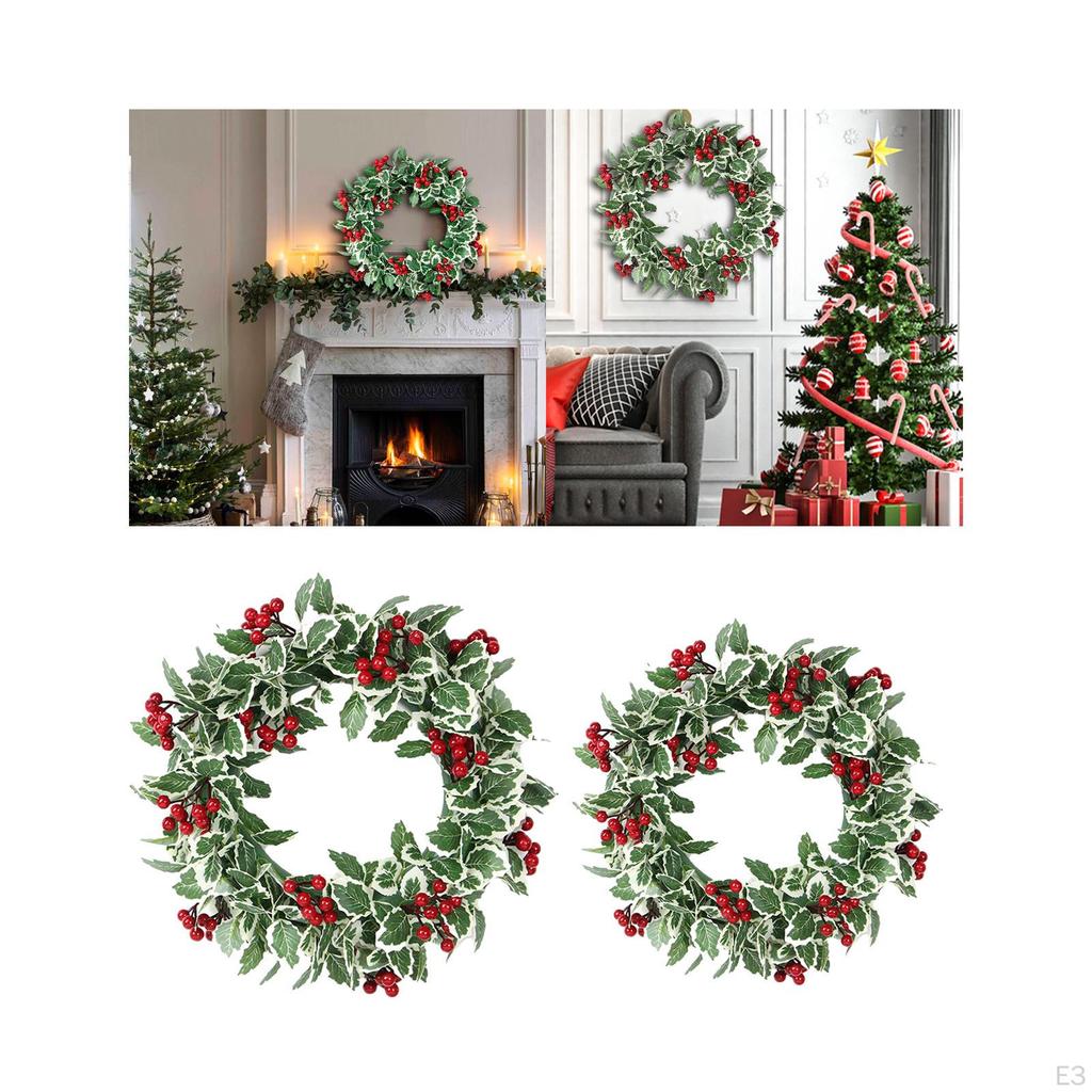 Artificial Christmas Wreath for Front Door Outdoor Holiday Garland Fireplace Home Living Room