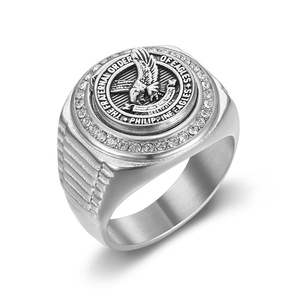 Vintage 316L Stainless Steel Eagle Ring for Men Women Punk Hip Hop Fashion Animal Ring Party Charm Amulet Jewelry Dropshipping