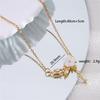 Light Luxury Camellia Zircon Pendant Necklace Stainless Steel Chain Cute Flower Choker Jewelry Birthday Gifts For Women Girls