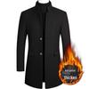 Men's Woolen Mid-Length Trench Coat with Cotton Padding - Thickened Autumn/Winter Outerwear 2024