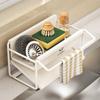 Stainless Steel Kitchen Sink Drain Rack With Water Drainage And No Installation For Home Use