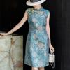 Lanserer Elegant Silk Brocade Cheongsam Dress