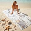 1Pc Marble Texture Abstract Art Beach Towel, Quick Dry, Multi-Use for Beach Pool Gym Yoga Home Travel, Christmas, Halloween, Xmas Gift M928736